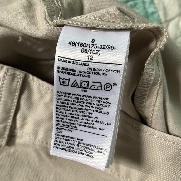 Gap High Rise Stride Ankle Pant Womens 8 Tan Khaki Straight Leg Neutral Minimal - Picture 8 of 12
